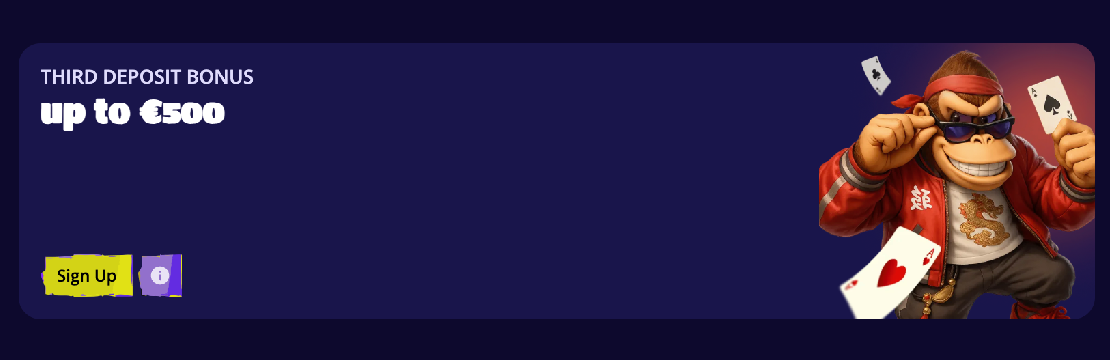 Bonuskong third deposit bonus up to 500 EUR